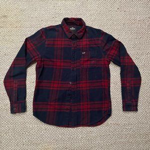 Hollister Red and Navy Flannel